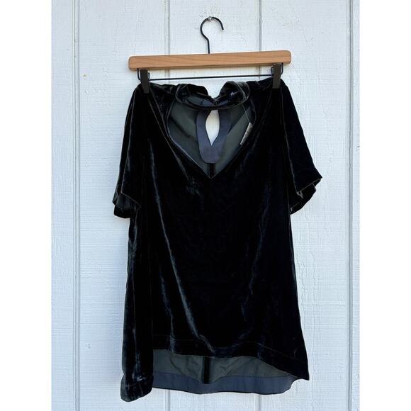 NWT Madewell Green Velvet Choker Top, Deep V Neck, Size S - Picture 2 of 11